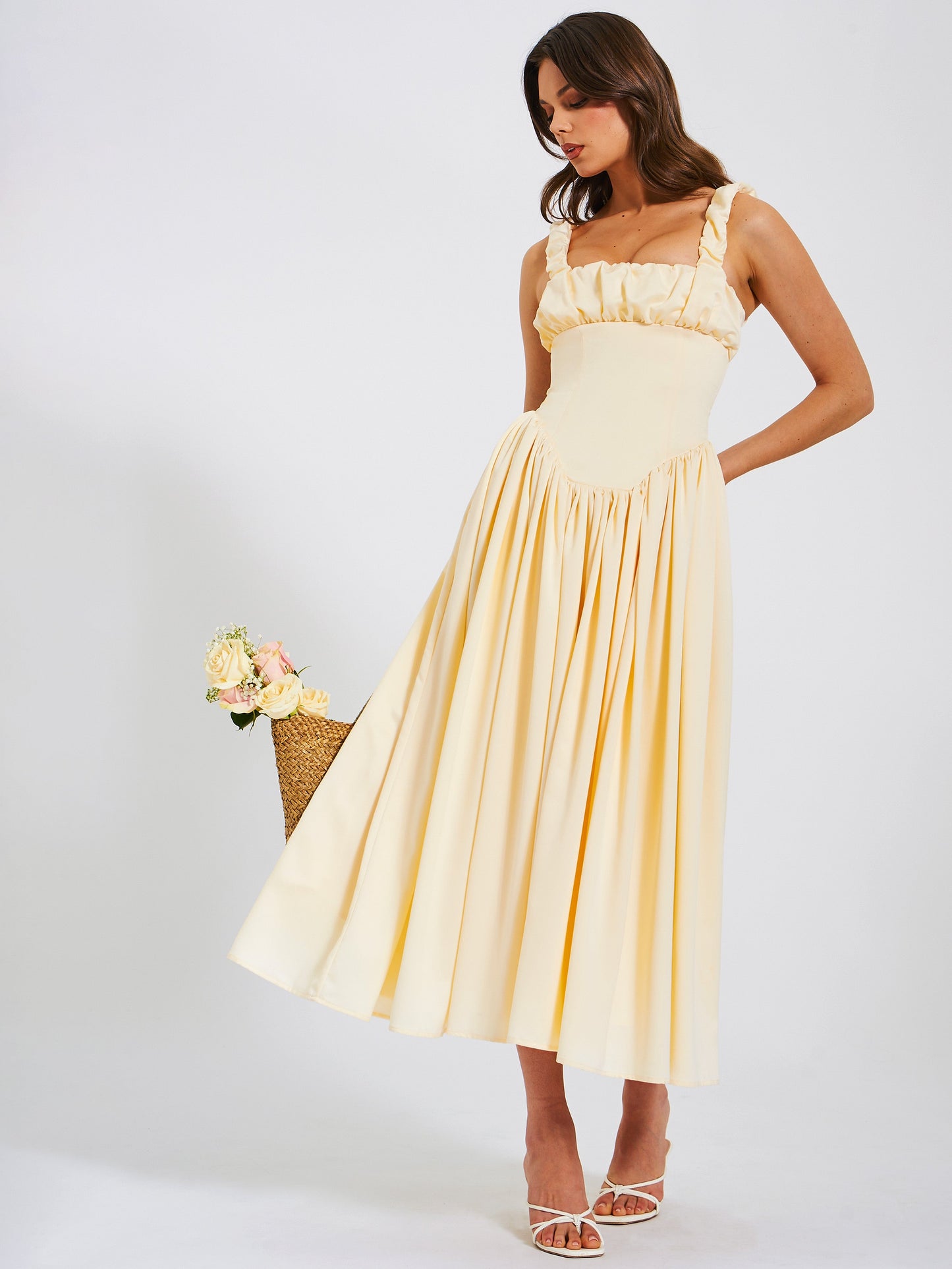 Noreen Satin Corset Maxi Dress HOUSE OF SHE