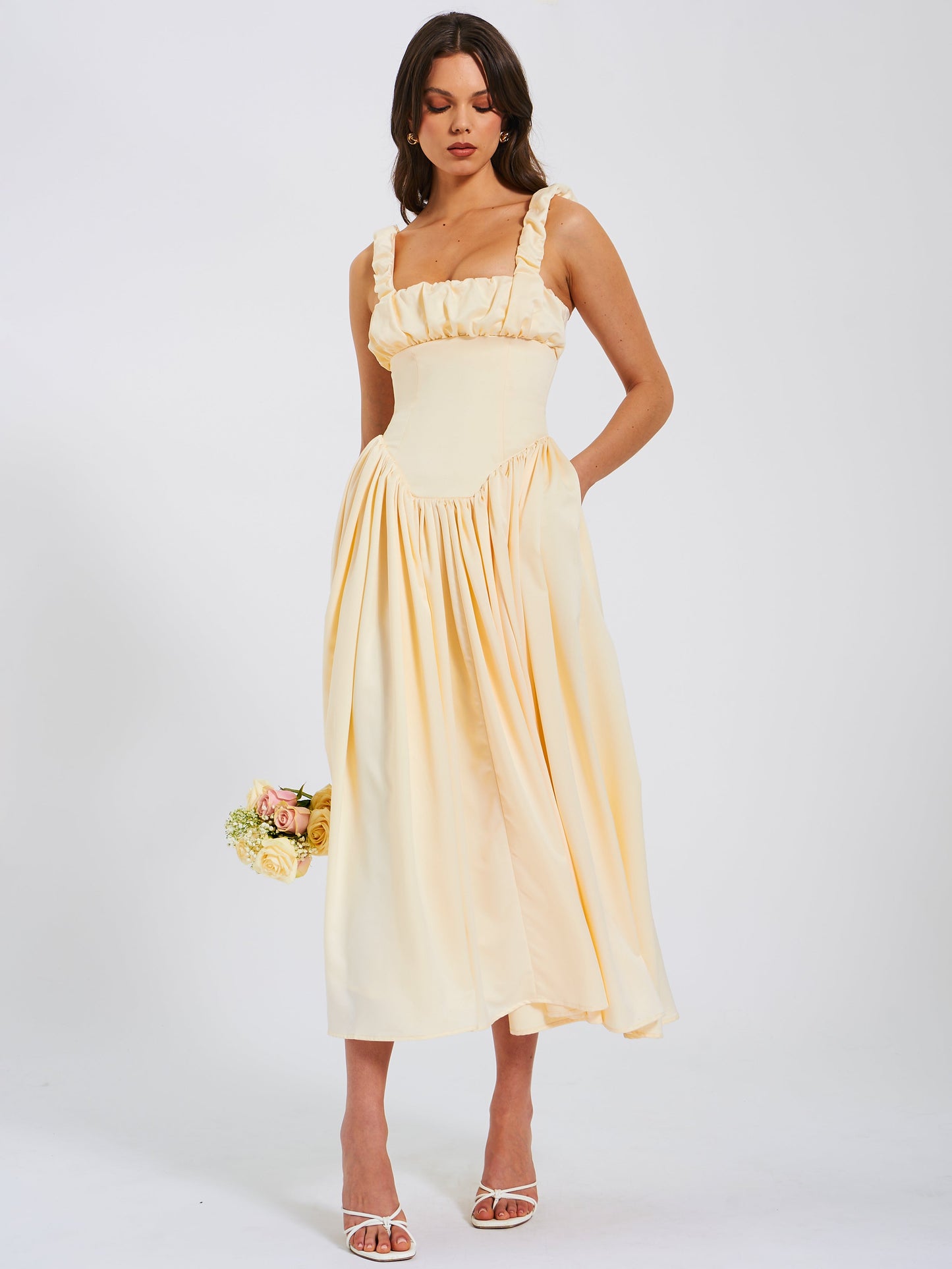 Noreen Satin Corset Maxi Dress HOUSE OF SHE