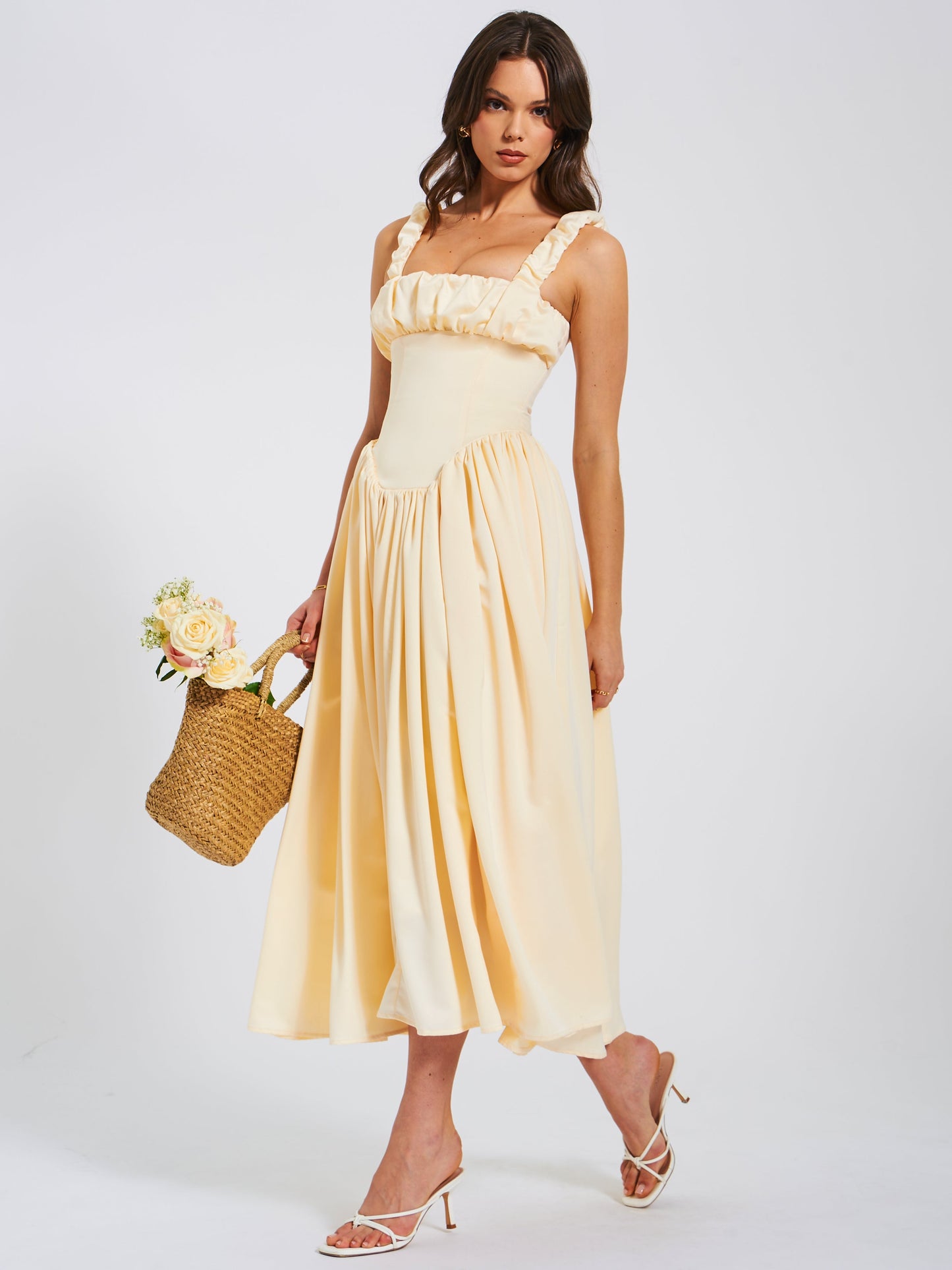 Noreen Satin Corset Maxi Dress HOUSE OF SHE