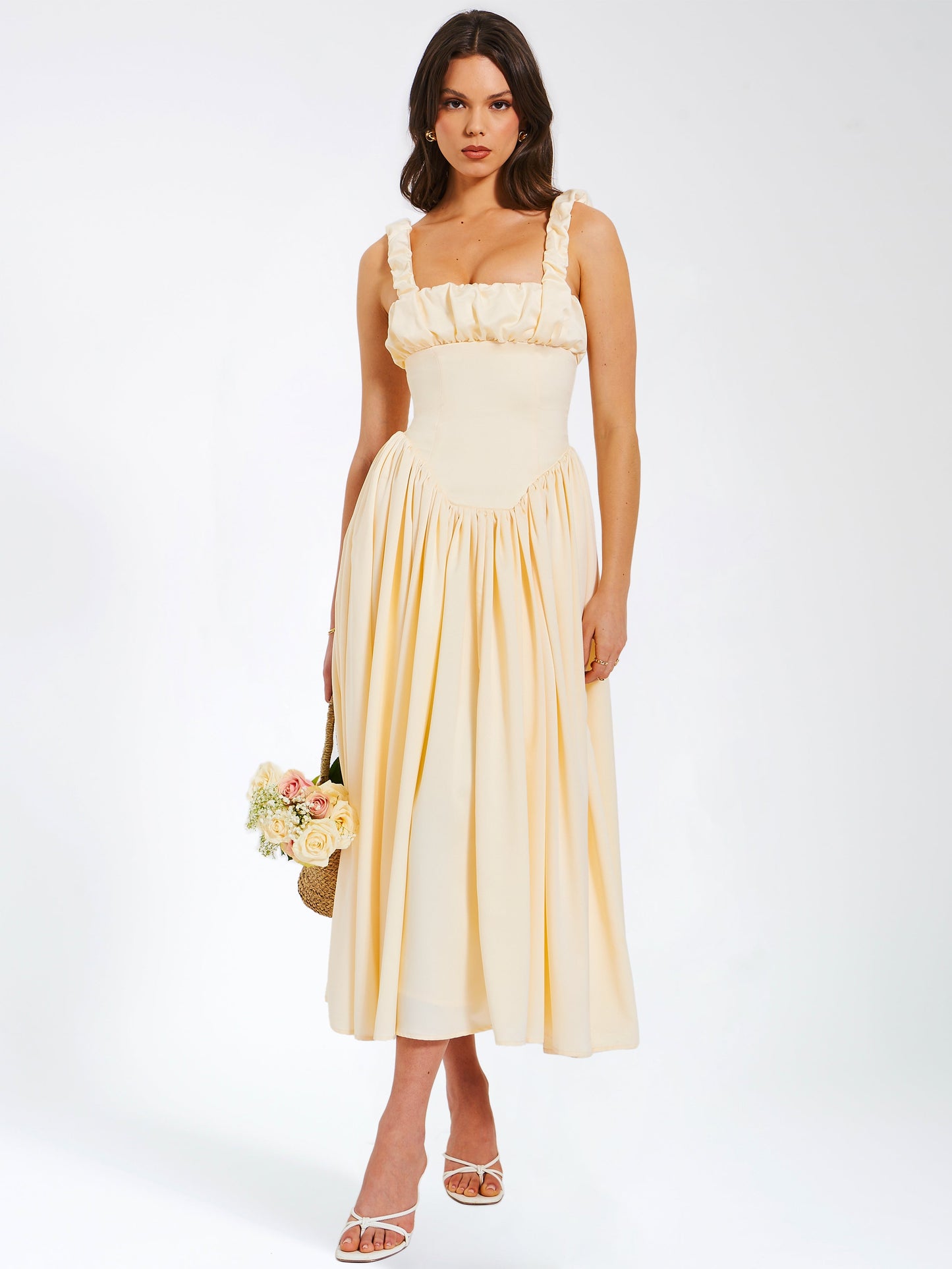 Noreen Satin Corset Maxi Dress HOUSE OF SHE