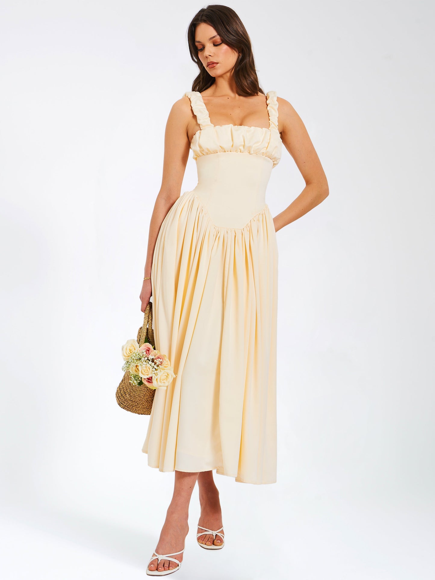 Noreen Satin Corset Maxi Dress HOUSE OF SHE