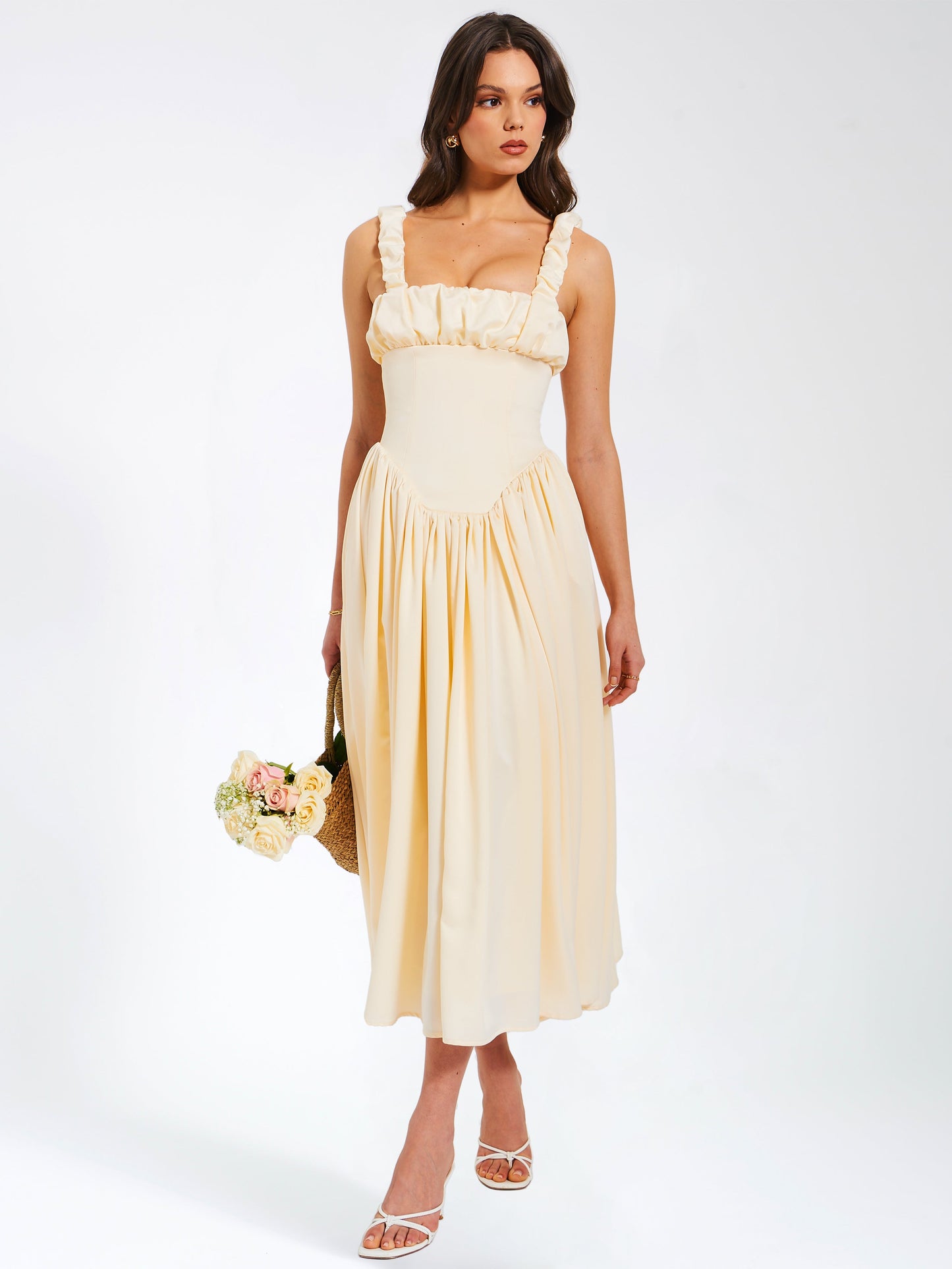 Noreen Satin Corset Maxi Dress HOUSE OF SHE