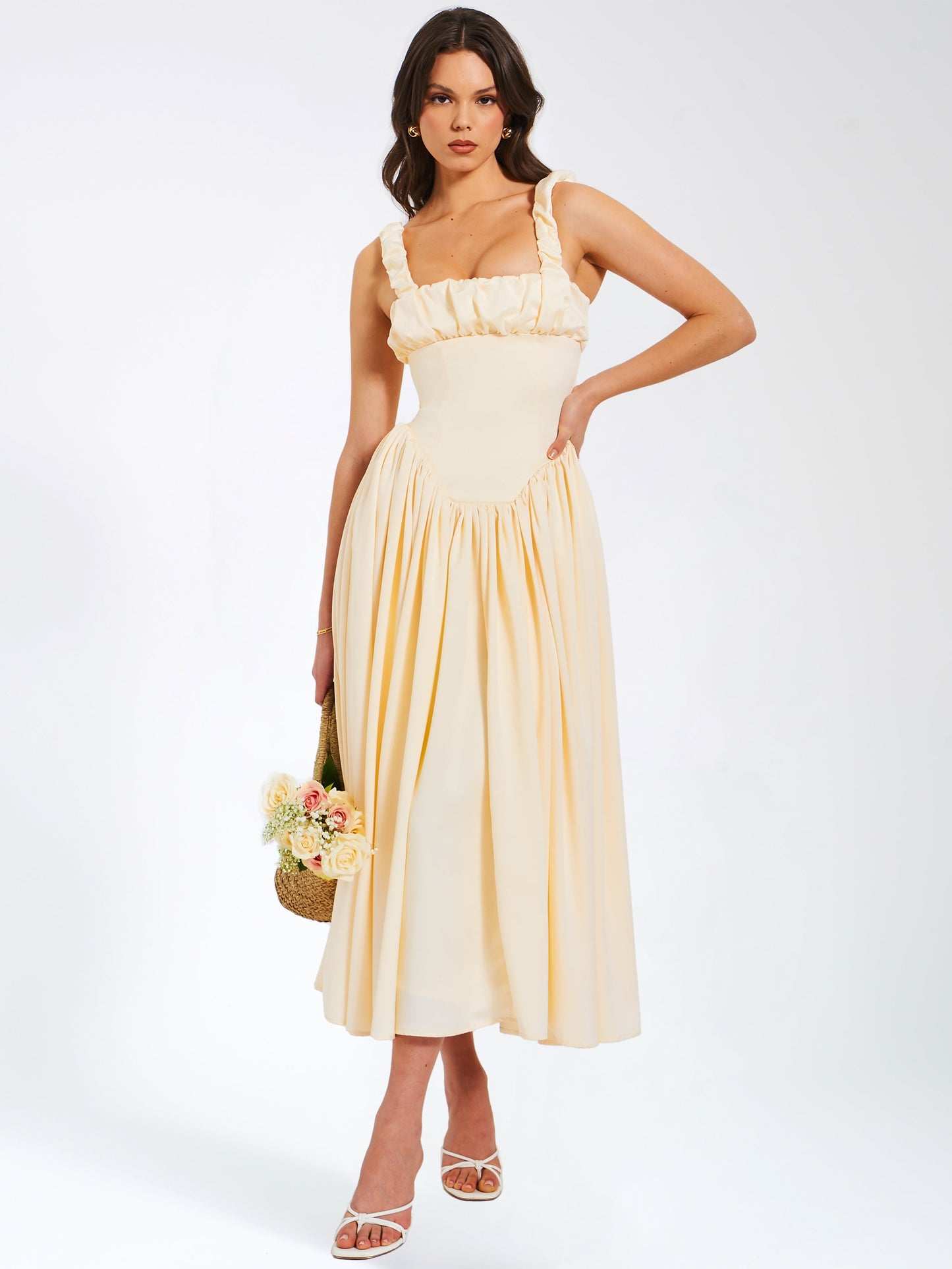 Noreen Satin Corset Maxi Dress HOUSE OF SHE