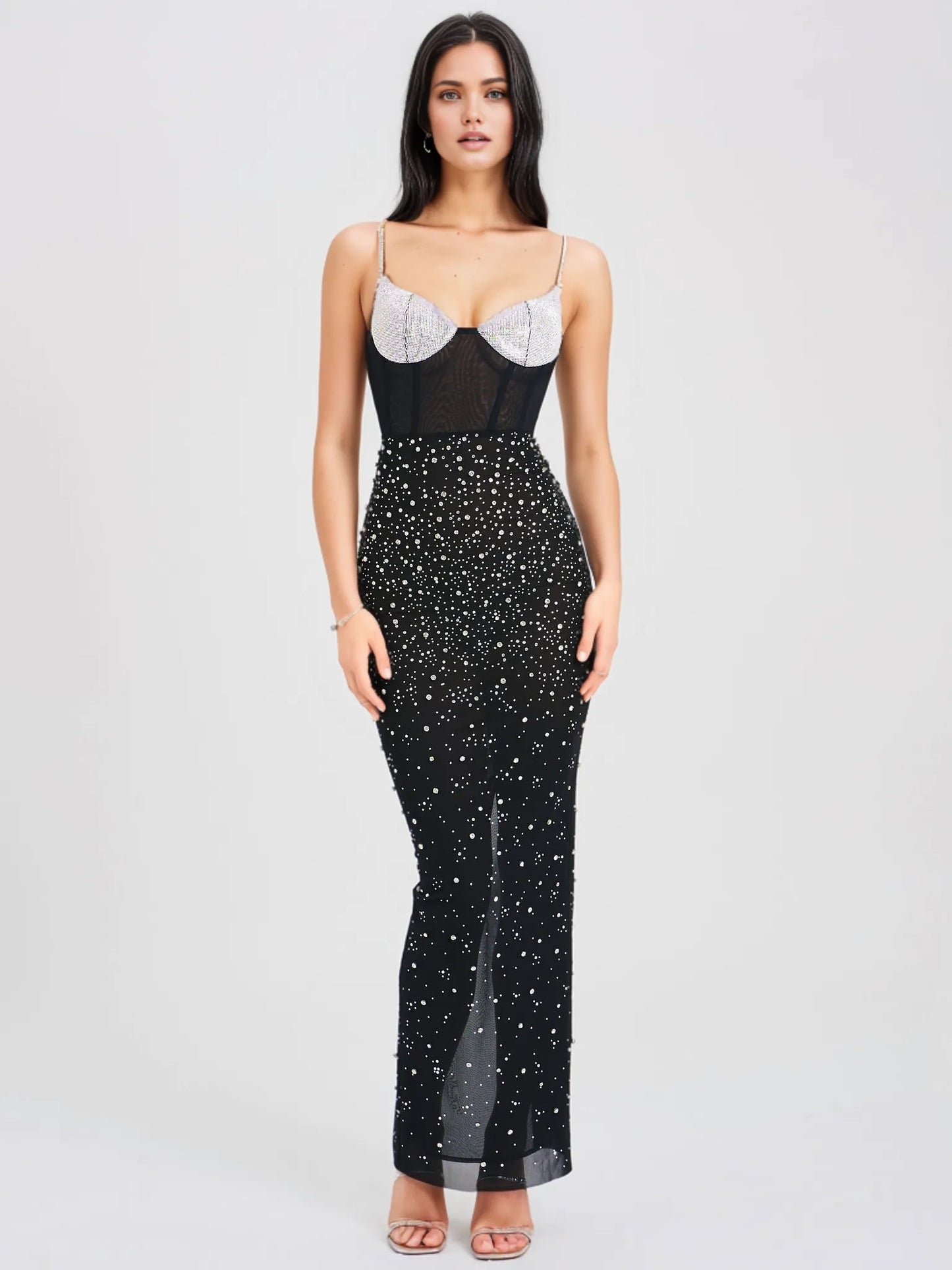 Jimena Rhinestone Maxi Dress - HOUSE OF SHE