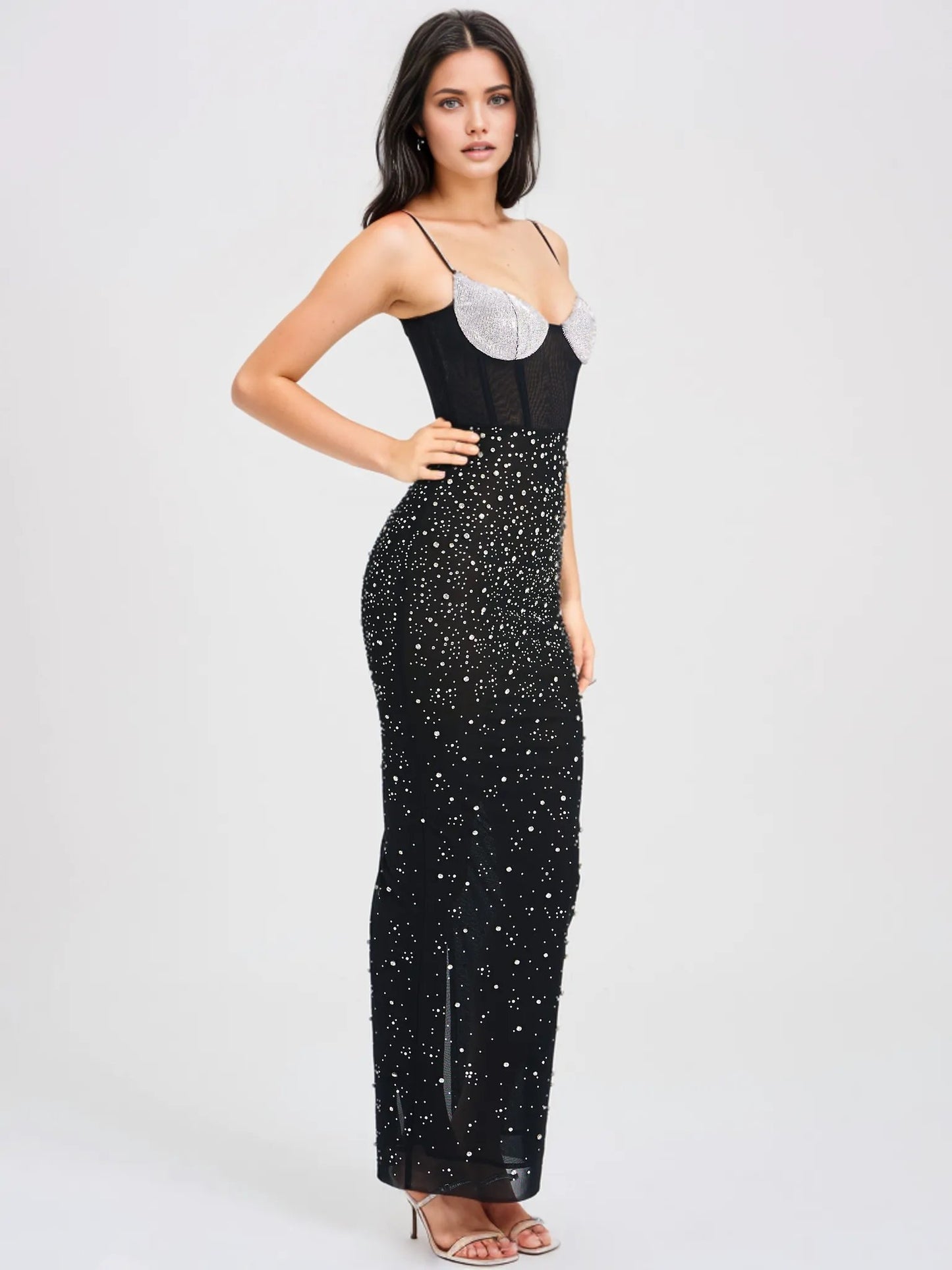 Jimena Rhinestone Maxi Dress - HOUSE OF SHE