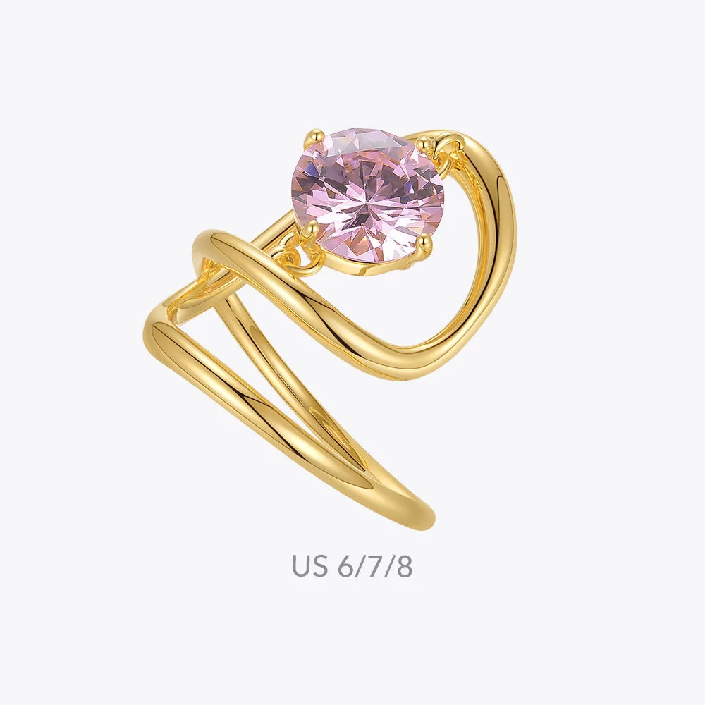 Aestethic Pink Stone Rings  HOUSE OF SHE