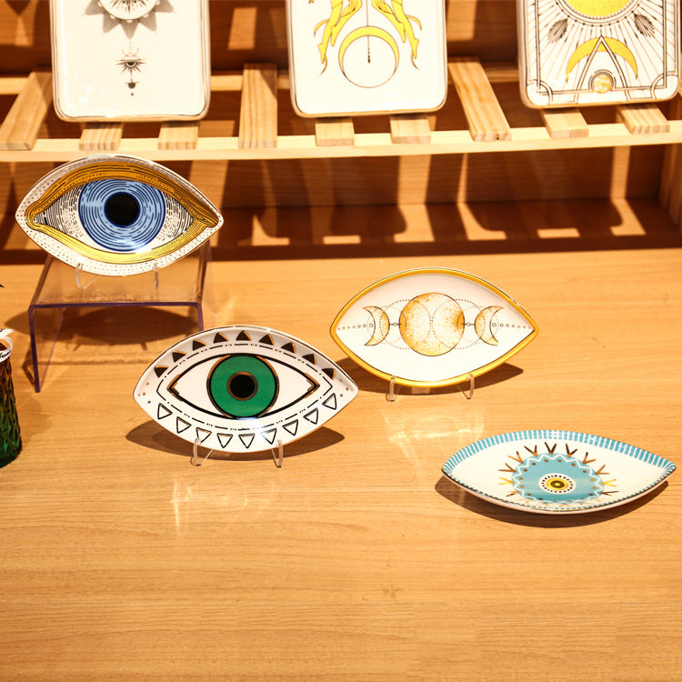 Eye Shaped Protection Trinket Dish - Yellow - HOUSE OF SHE