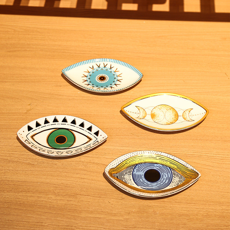 Eye Shaped Protection Trinket Dish - Yellow - HOUSE OF SHE