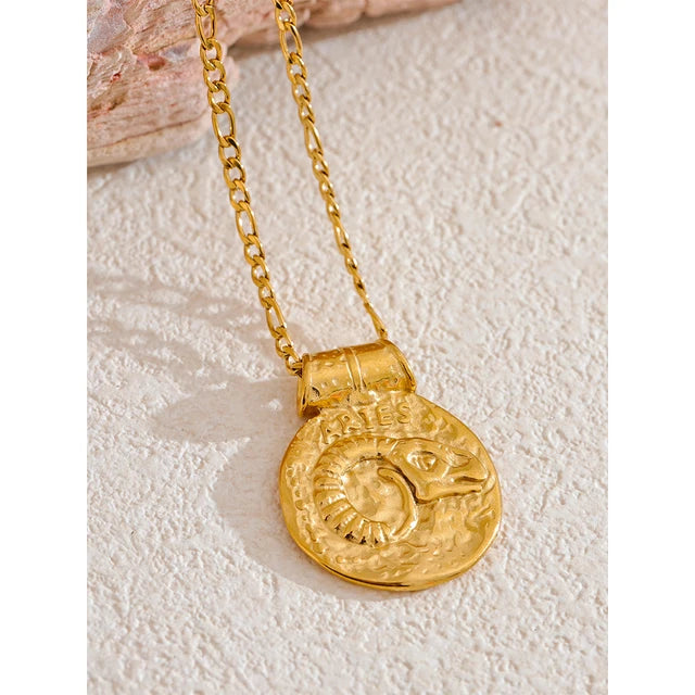 12 Constellation Pendant Stainless Steel Necklace - HOUSE OF SHE