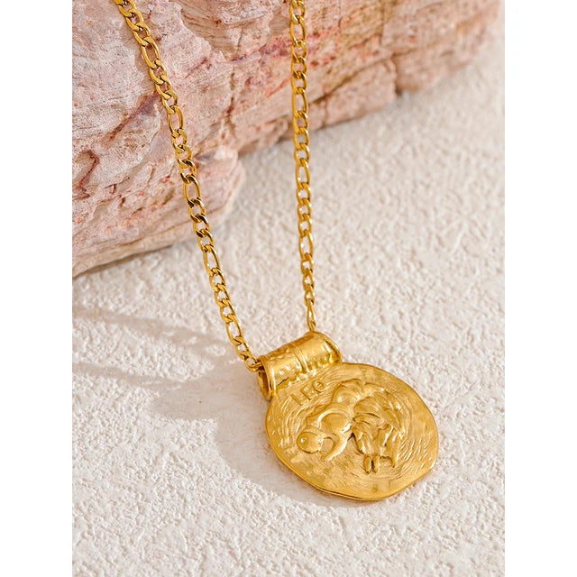 12 Constellation Pendant Stainless Steel Necklace - HOUSE OF SHE