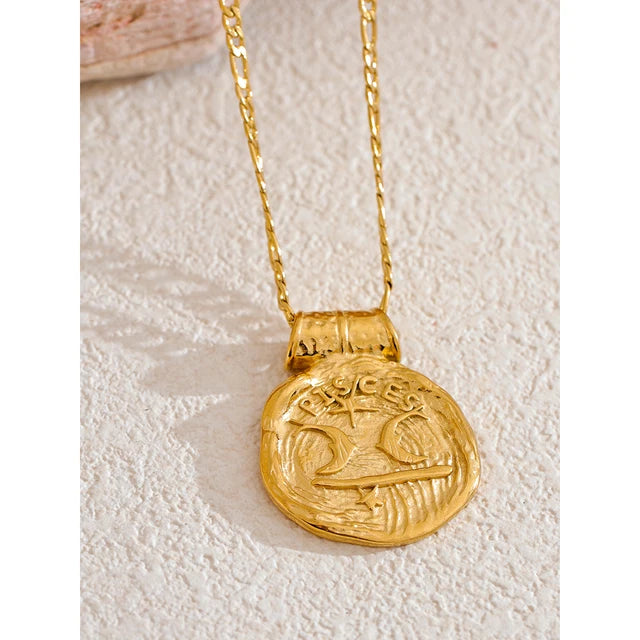 12 Constellation Pendant Stainless Steel Necklace - HOUSE OF SHE