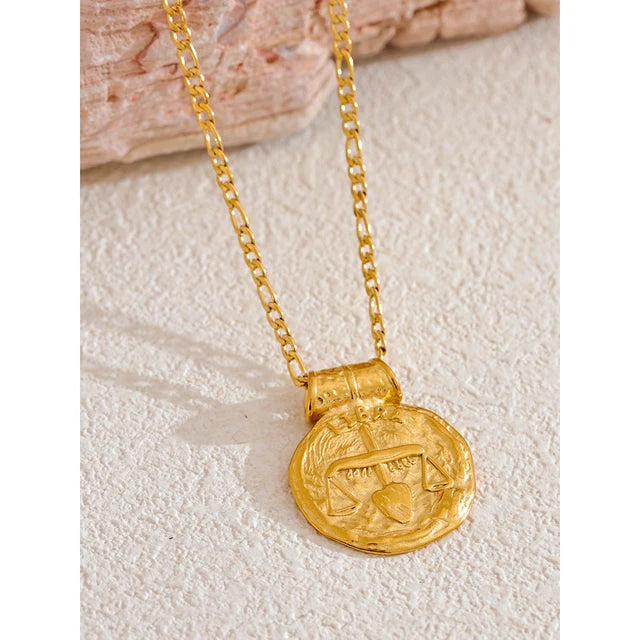 12 Constellation Pendant Stainless Steel Necklace - HOUSE OF SHE