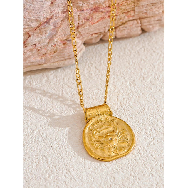12 Constellation Pendant Stainless Steel Necklace - HOUSE OF SHE