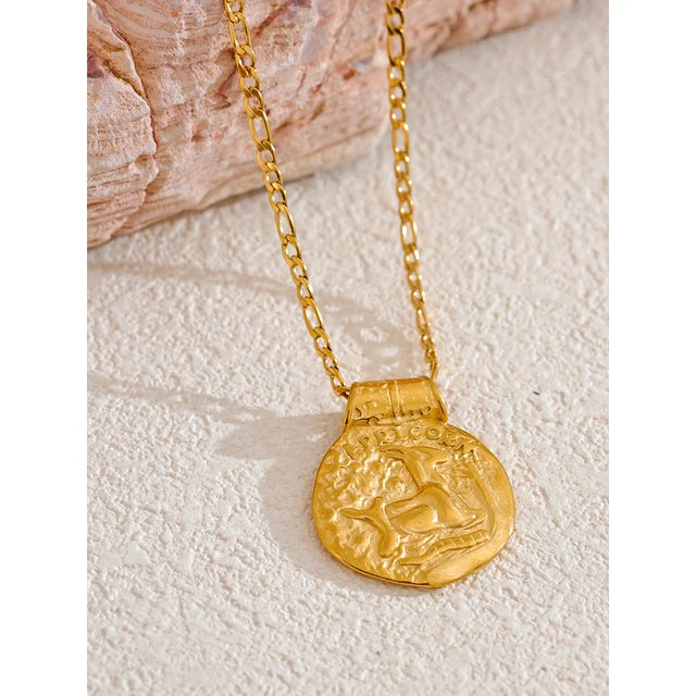 12 Constellation Pendant Stainless Steel Necklace - HOUSE OF SHE