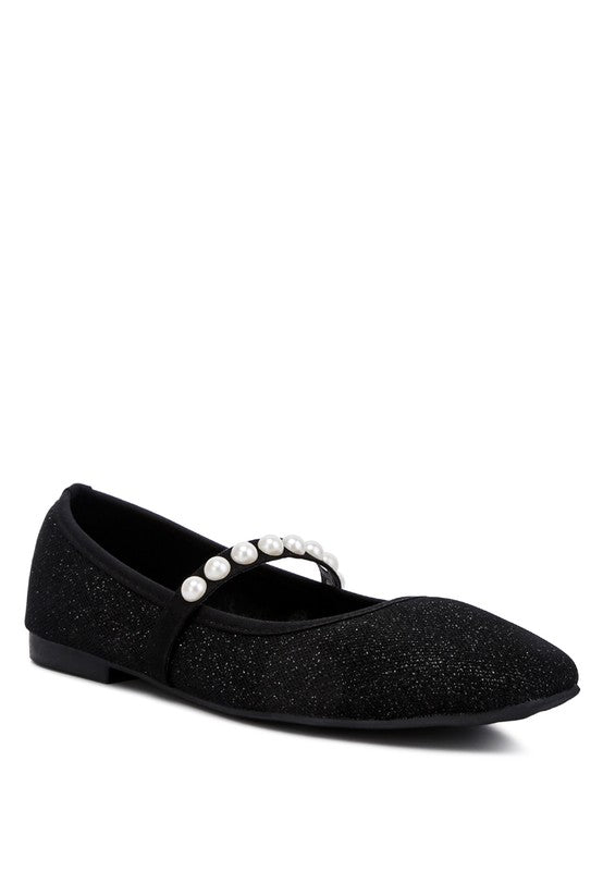 Sassie Pearl Embellished Ballerina Flats HOUSE OF SHE