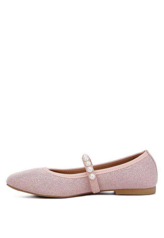 Sassie Pearl Embellished Ballerina Flats HOUSE OF SHE
