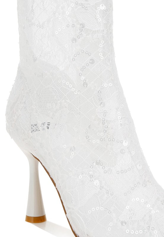 Samia Sequin Lace Boots - HOUSE OF SHE