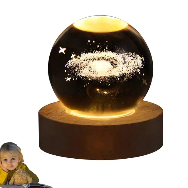 The Galaxy Is Yours Glowing Crystal Ball Table Light