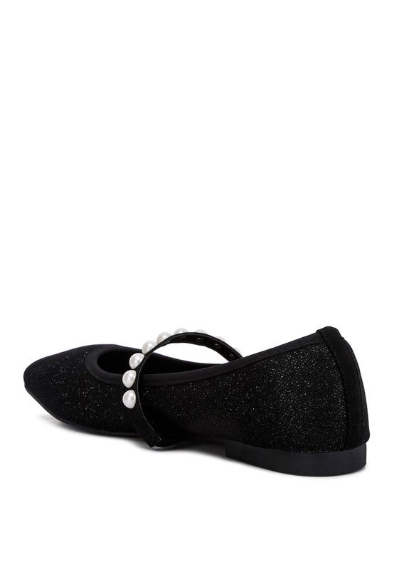 Sassie Pearl Embellished Ballerina Flats HOUSE OF SHE
