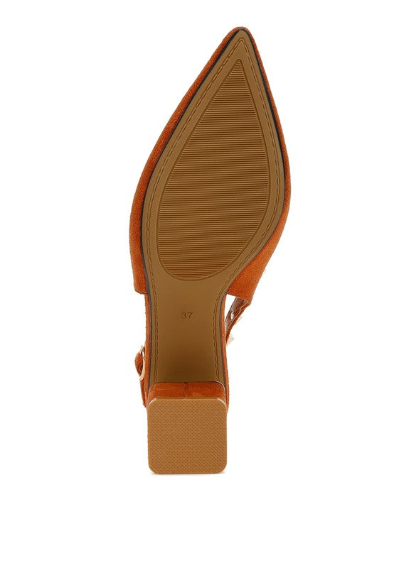 Ameya Studded Slingback Heels - HOUSE OF SHE