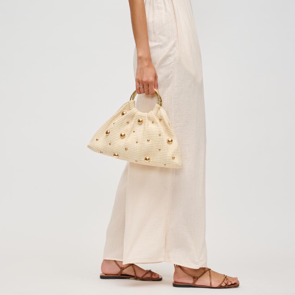 Harper Evening Natural Vegan Studded Bag - HOUSE OF SHE