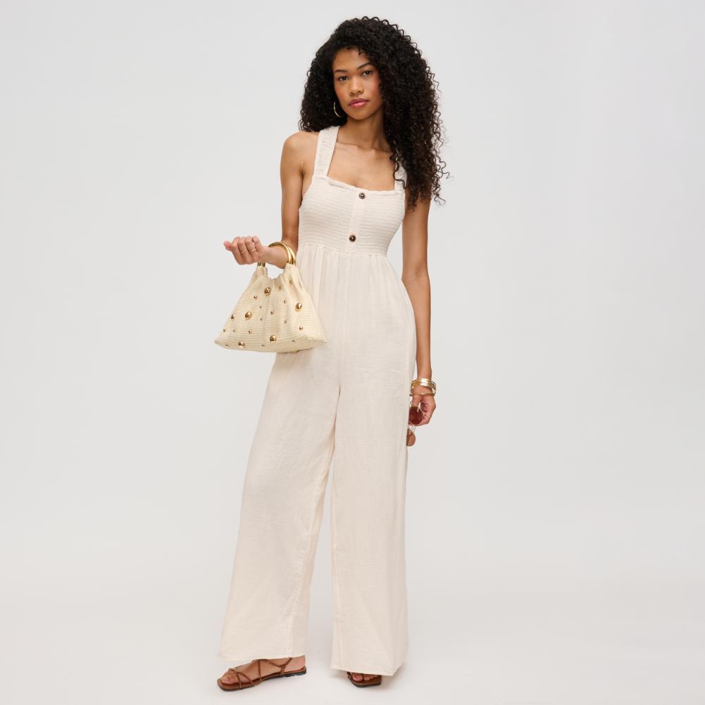 Harper Evening Natural Vegan Studded Bag - HOUSE OF SHE