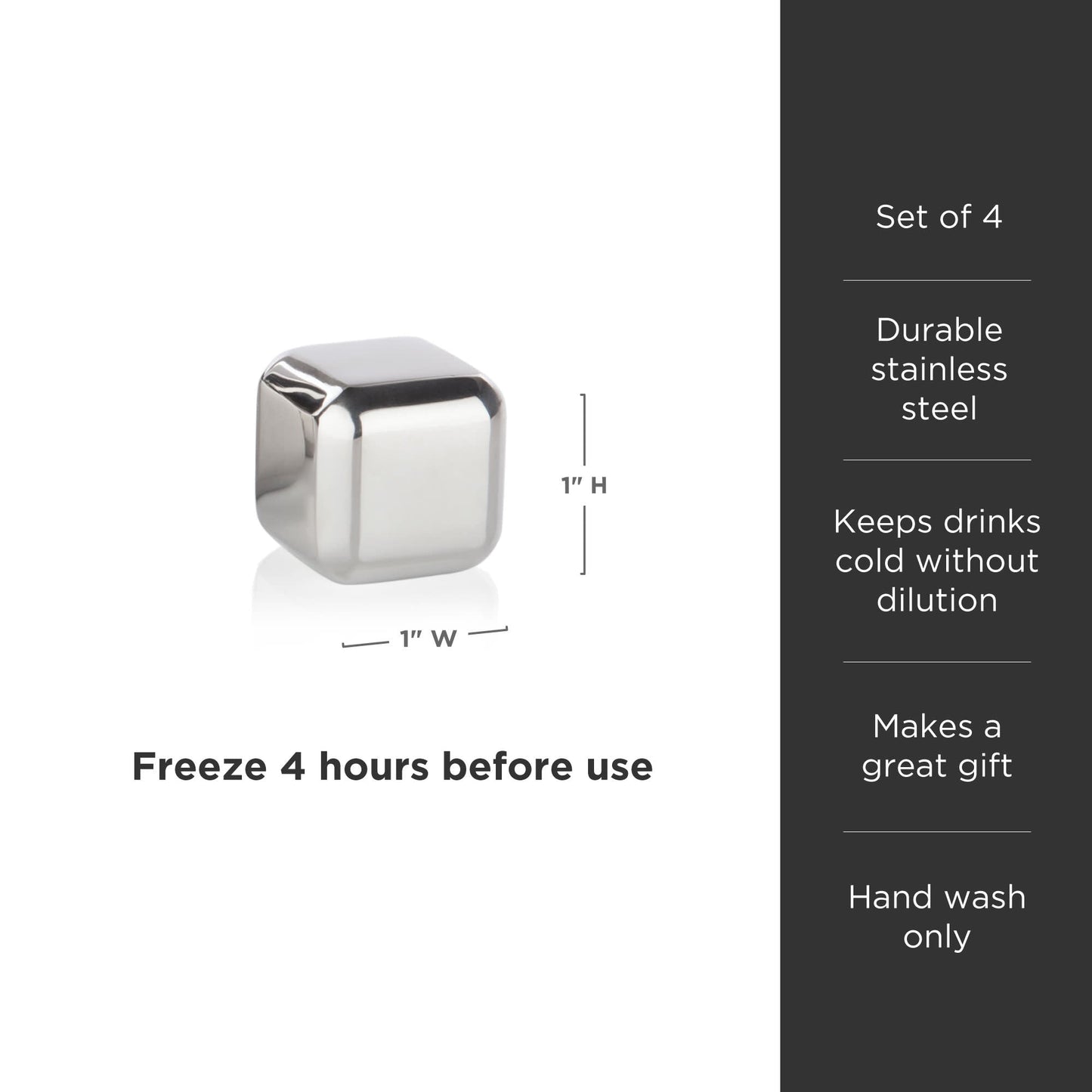 Glacier Rocks Stainless Steel Cube Set of 4 - HOUSE OF SHE