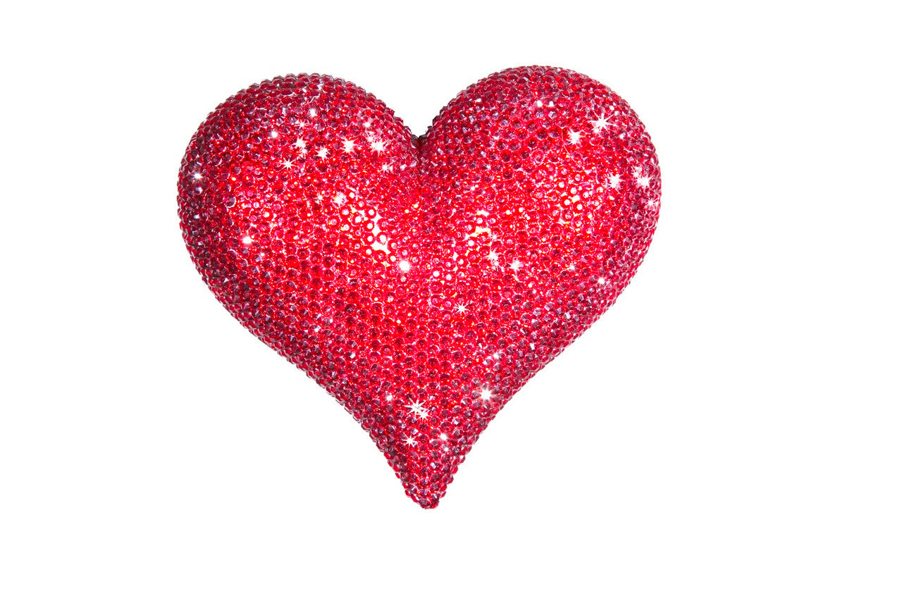 Love Sparkles Red Rhinestone Love Heart 7" wide HOUSE OF SHE