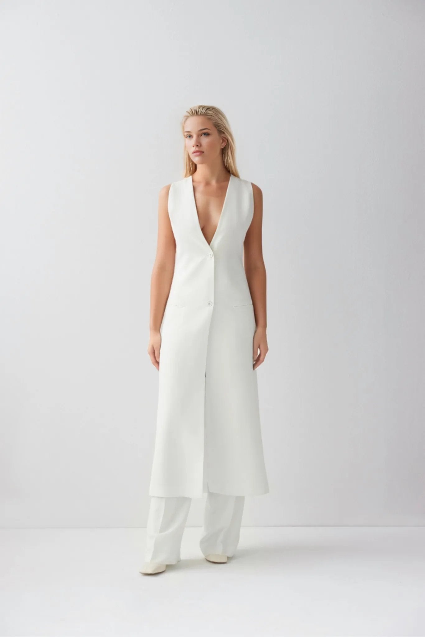 Nubia Classic Long Vest Blazer - HOUSE OF SHE