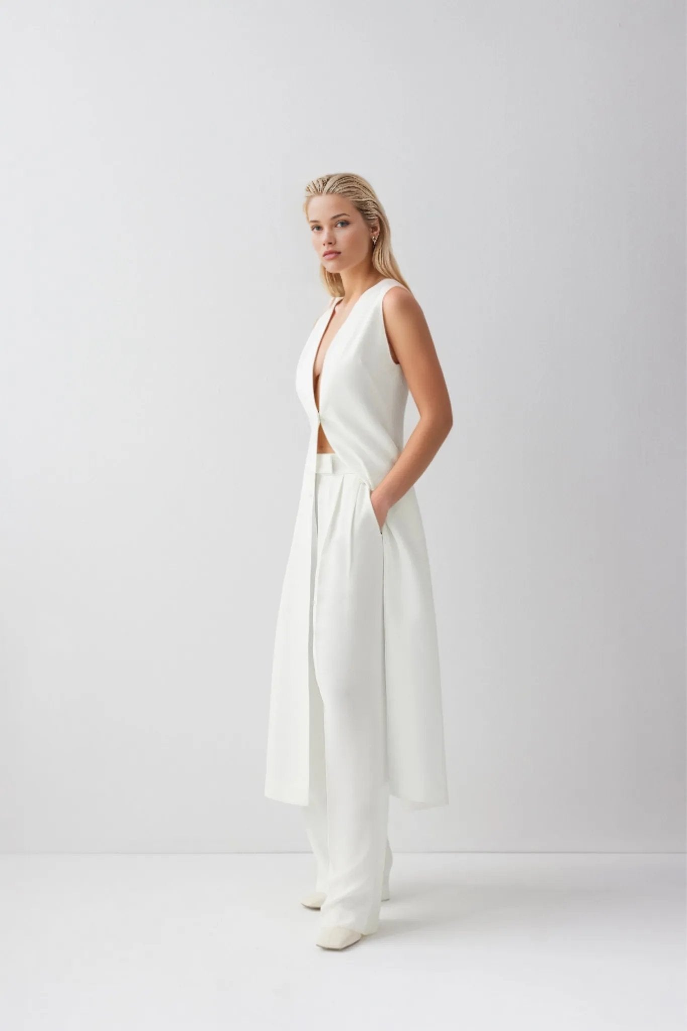 Nubia Classic Long Vest Blazer - HOUSE OF SHE
