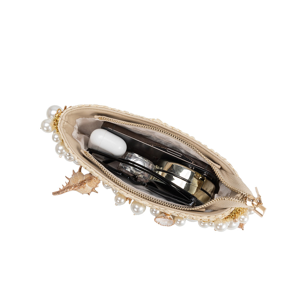 Isla Sand Small Straw Top Handle Bag HOUSE OF SHE