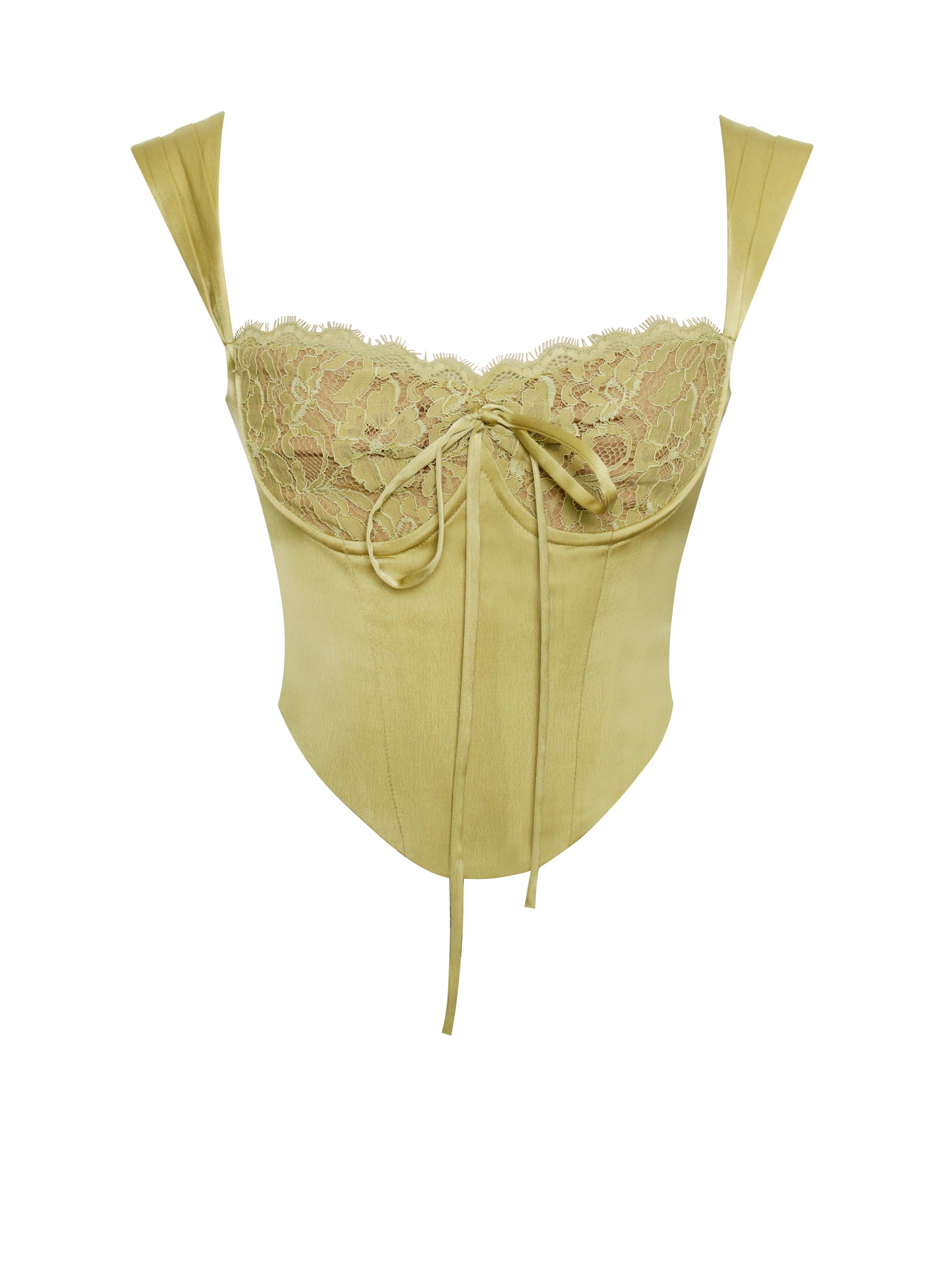 Sahara Lace Satin Corset Top - HOUSE OF SHE