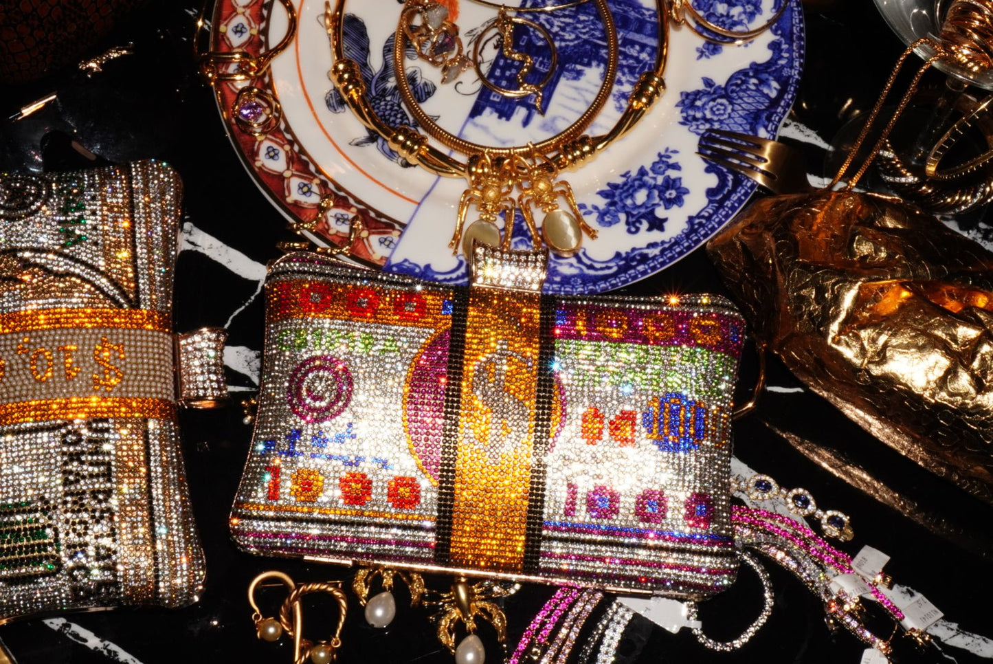 Art Basel Gold Money Party Clutch - HOUSE OF SHE
