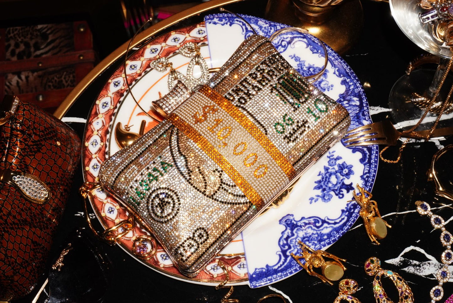 Art Basel Gold Money Party Clutch - HOUSE OF SHE