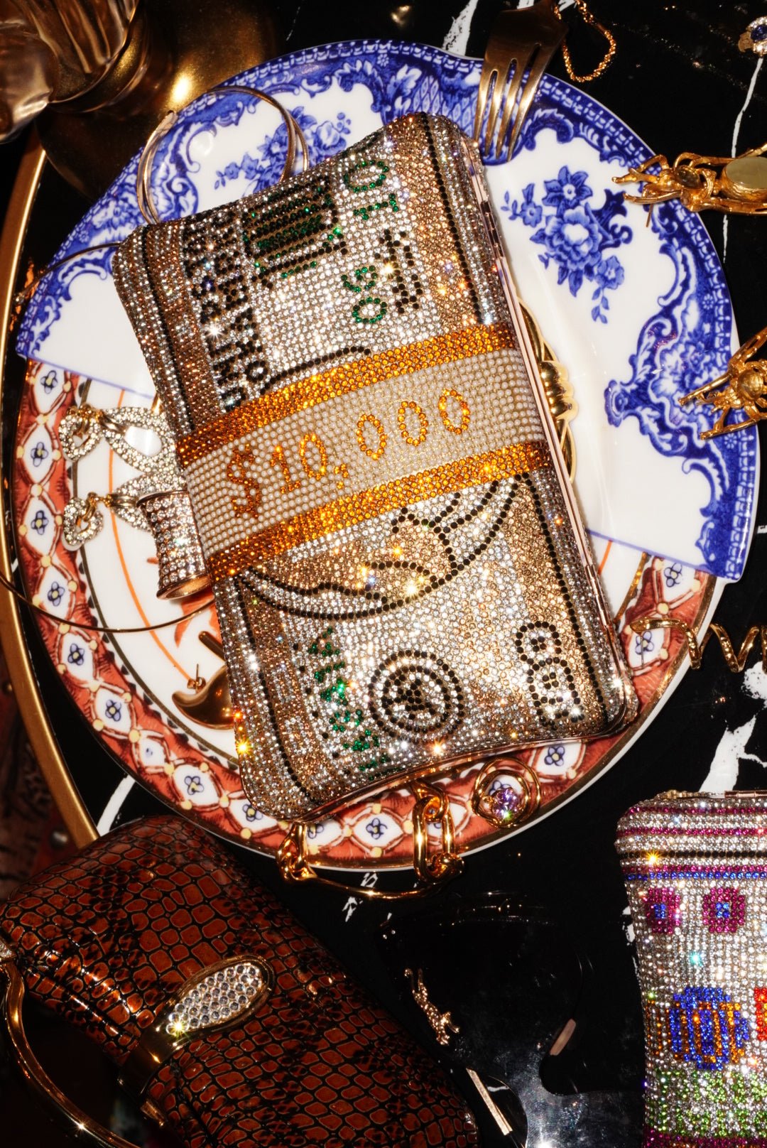 Art Basel Gold Money Party Clutch - HOUSE OF SHE