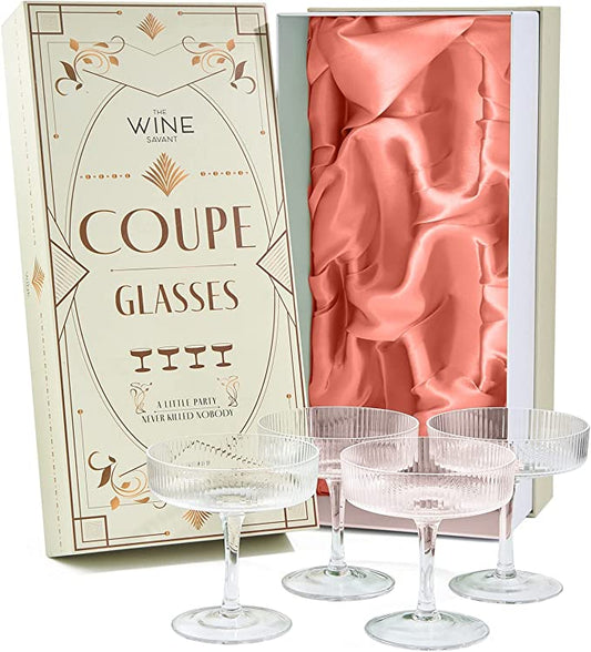 Art Deco Champagne & Cocktail Glasses ( Set of 2) - HOUSE OF SHE
