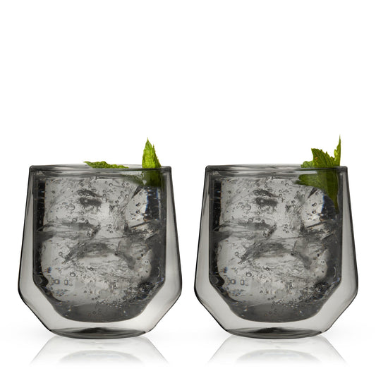 Aurora Double-Walled Tumblers in Smoke Grey, Set of 2 - HOUSE OF SHE