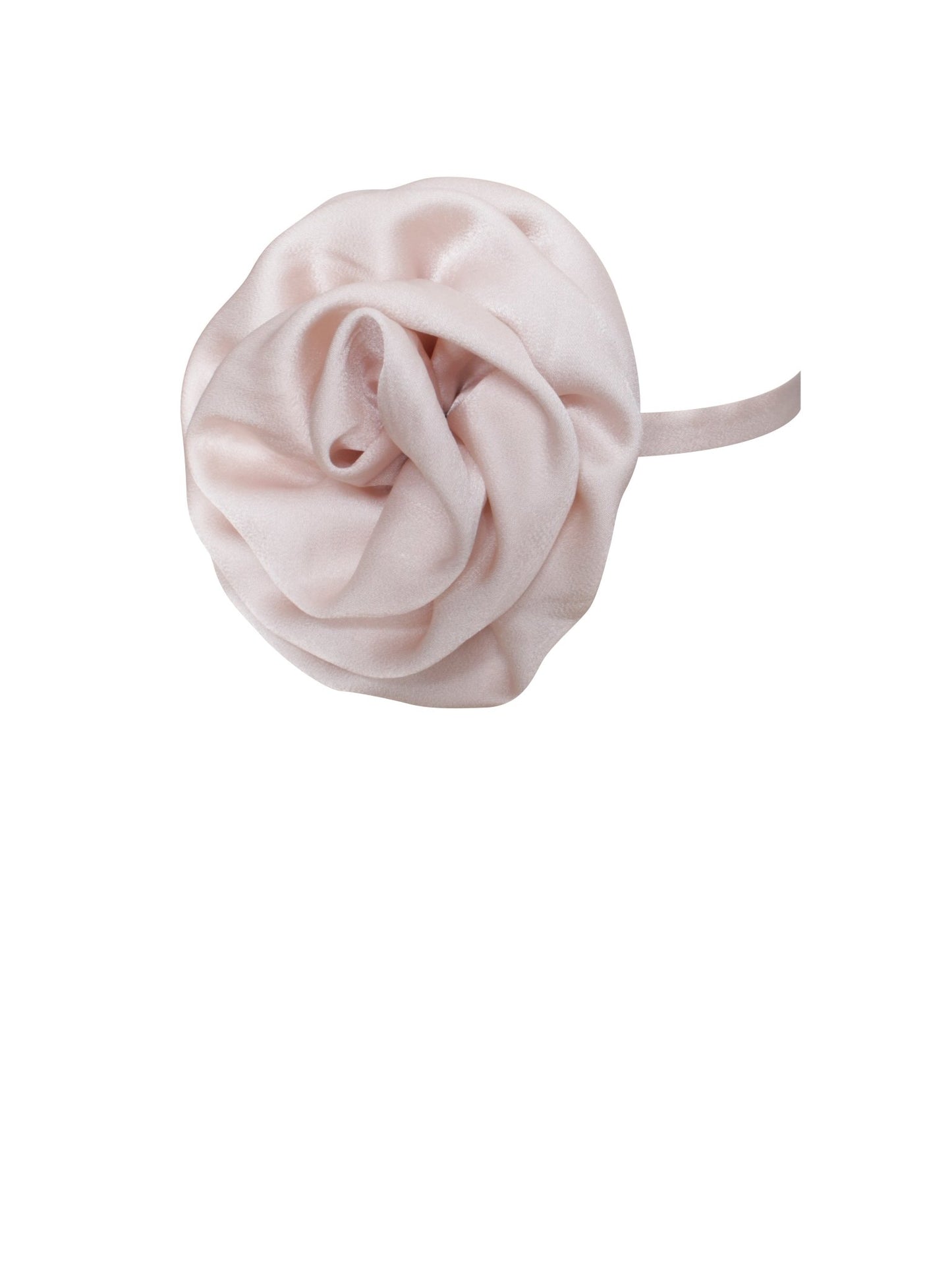 Beige Satin Rose Flower Choker - HOUSE OF SHE