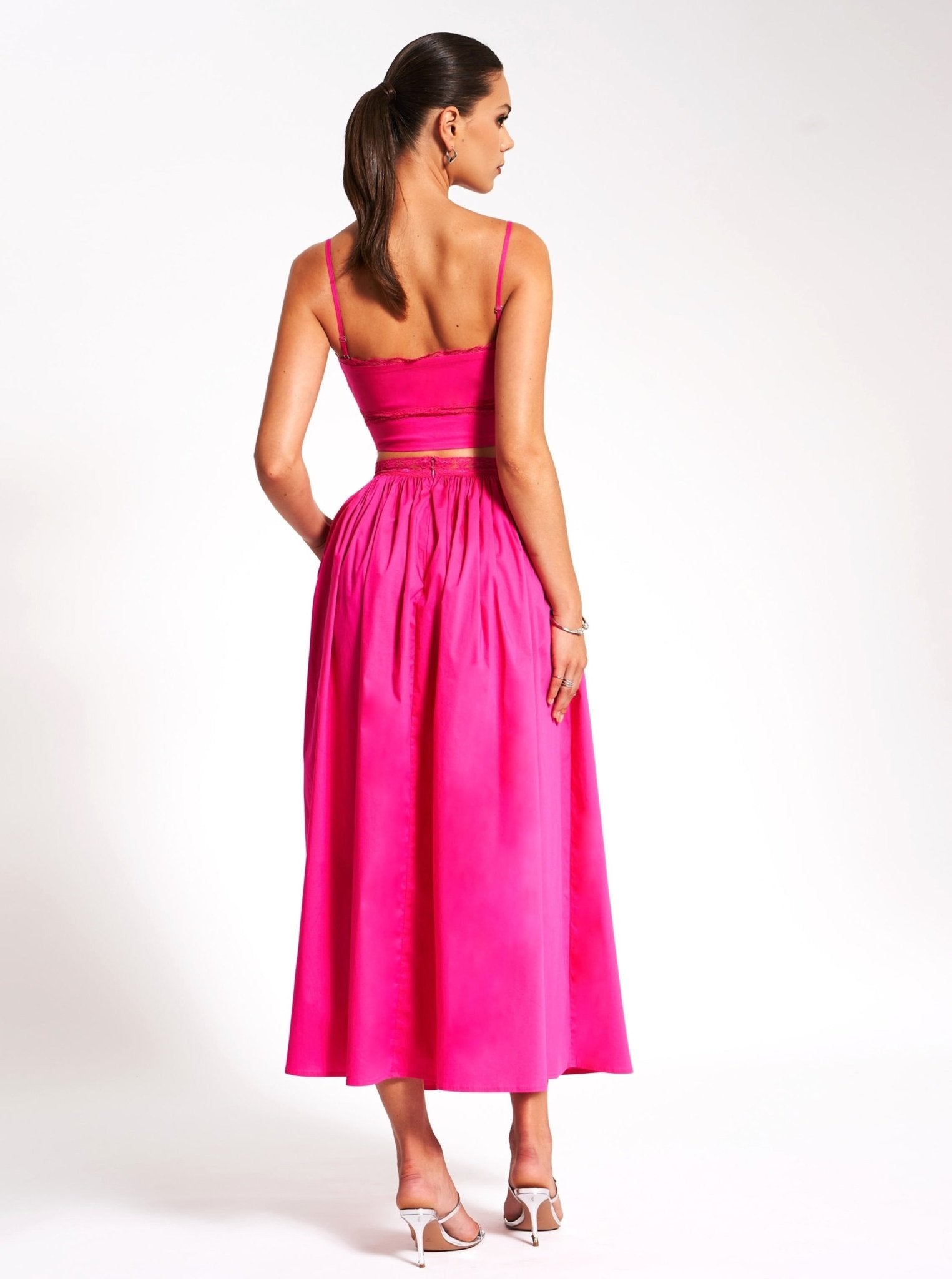 Chloe Fuchsia Cotton Maxi Skirt - HOUSE OF SHE