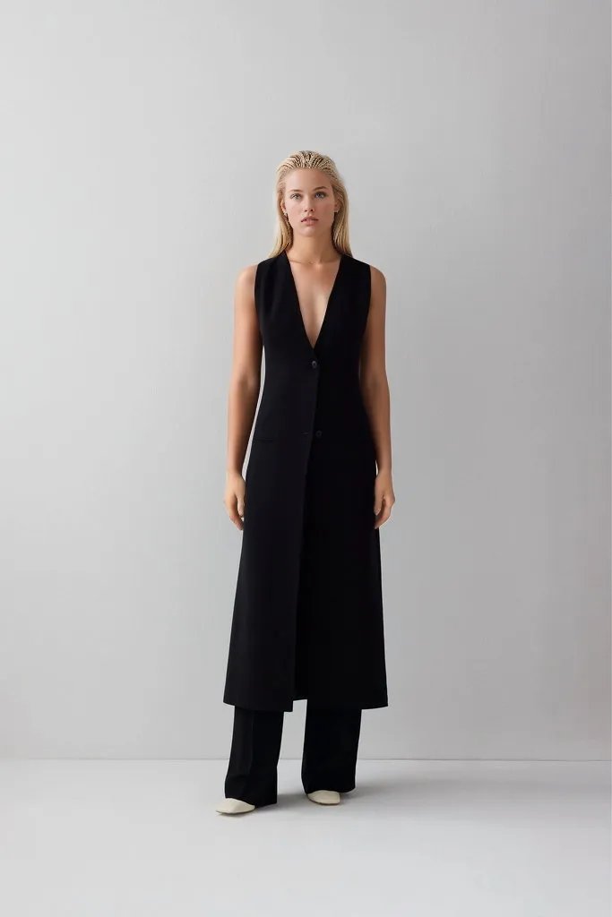 Nubia Classic Long Vest Blazer - HOUSE OF SHE