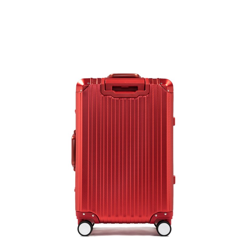 Furrai Red Aluminum Suitcase Red - HOUSE OF SHE