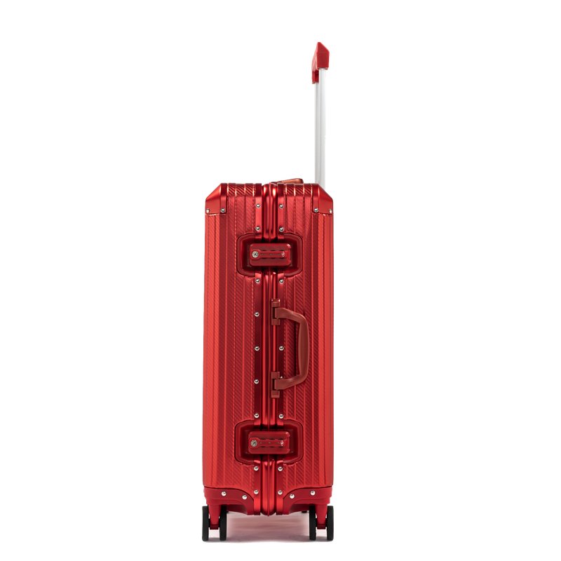 Furrai Red Aluminum Suitcase Red - HOUSE OF SHE