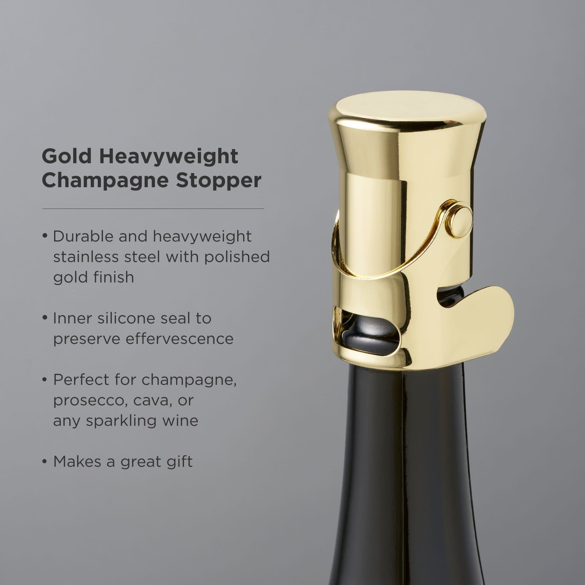 Gold Heavyweight Champagne Stopper - HOUSE OF SHE