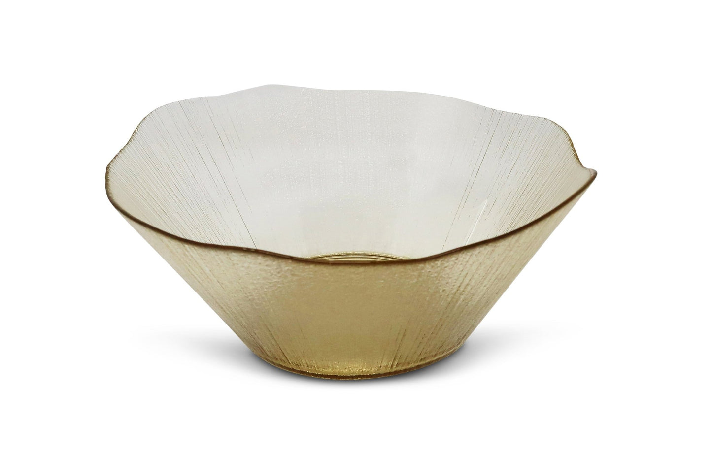 Gold Organic Shaped Salad Bowl - HOUSE OF SHE