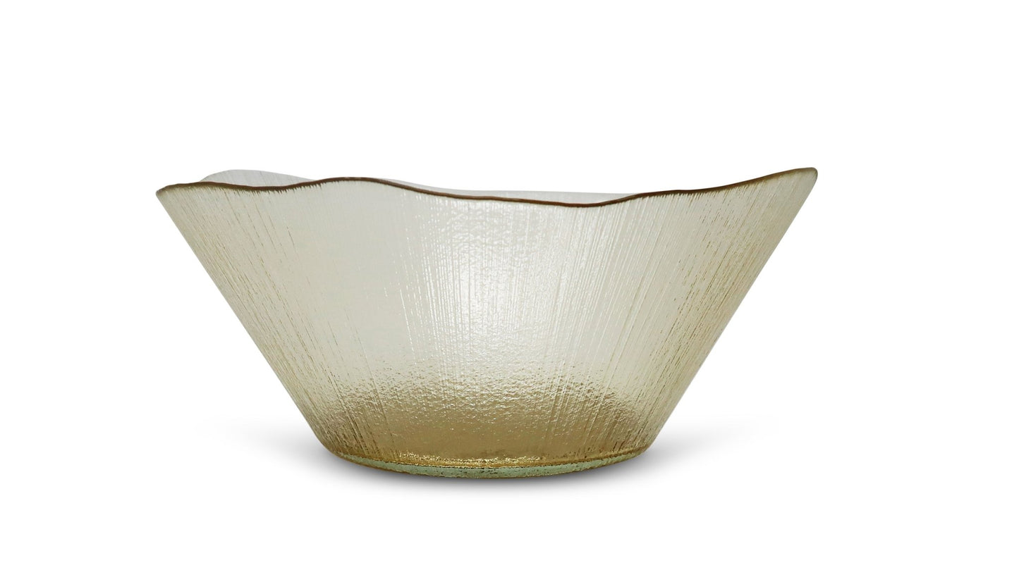 Gold Organic Shaped Salad Bowl - HOUSE OF SHE
