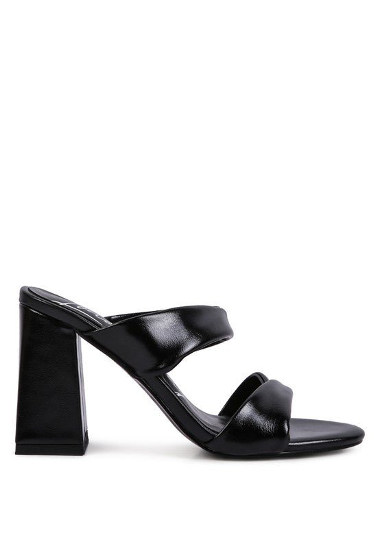 Mess Metallic Block Sandal Heels - HOUSE OF SHE
