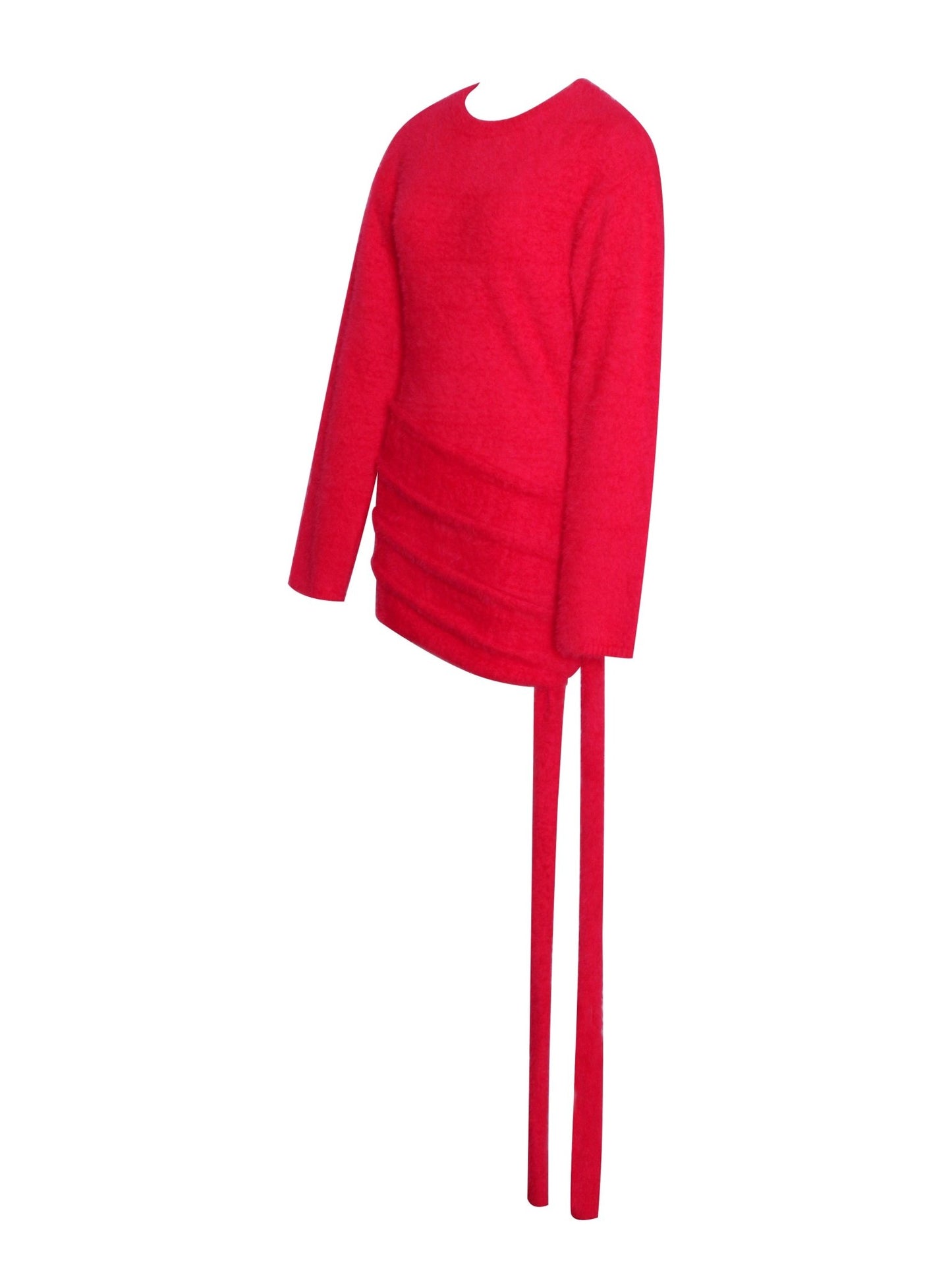 Kira Red Knit Long Sleeve Backless Sweater Dress - HOUSE OF SHE