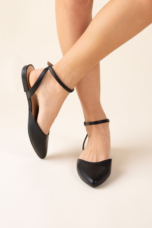 Lucy Ankle Strap Flats - HOUSE OF SHE