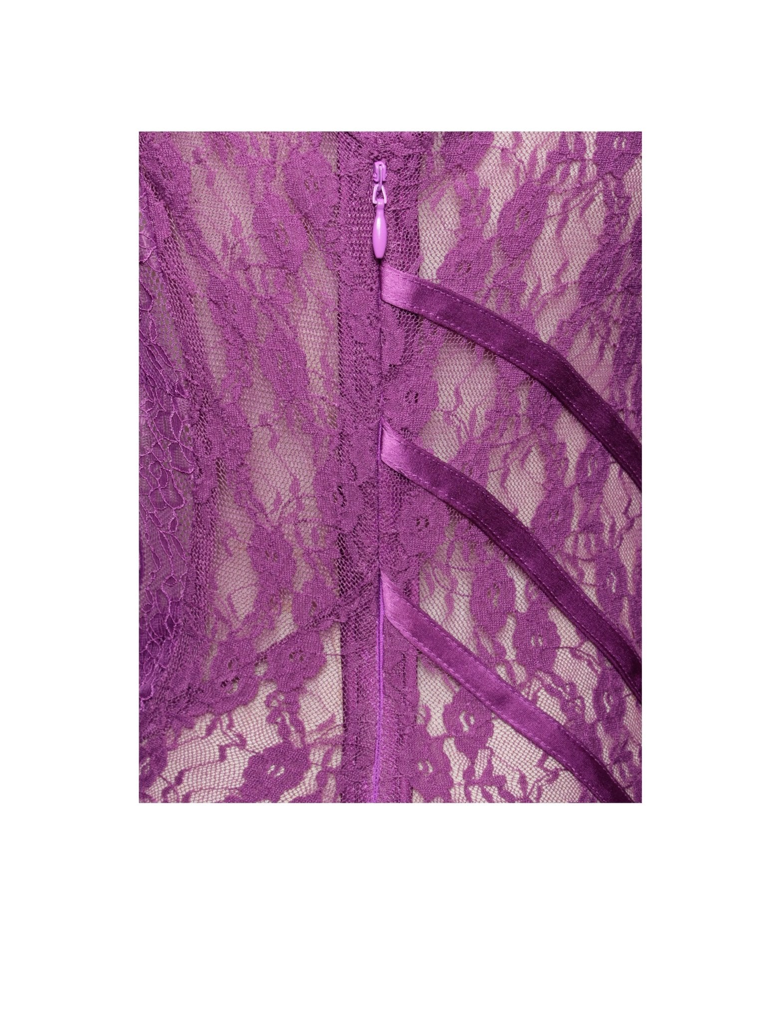 Mari Purple Lace Satin Mini Dress - HOUSE OF SHE