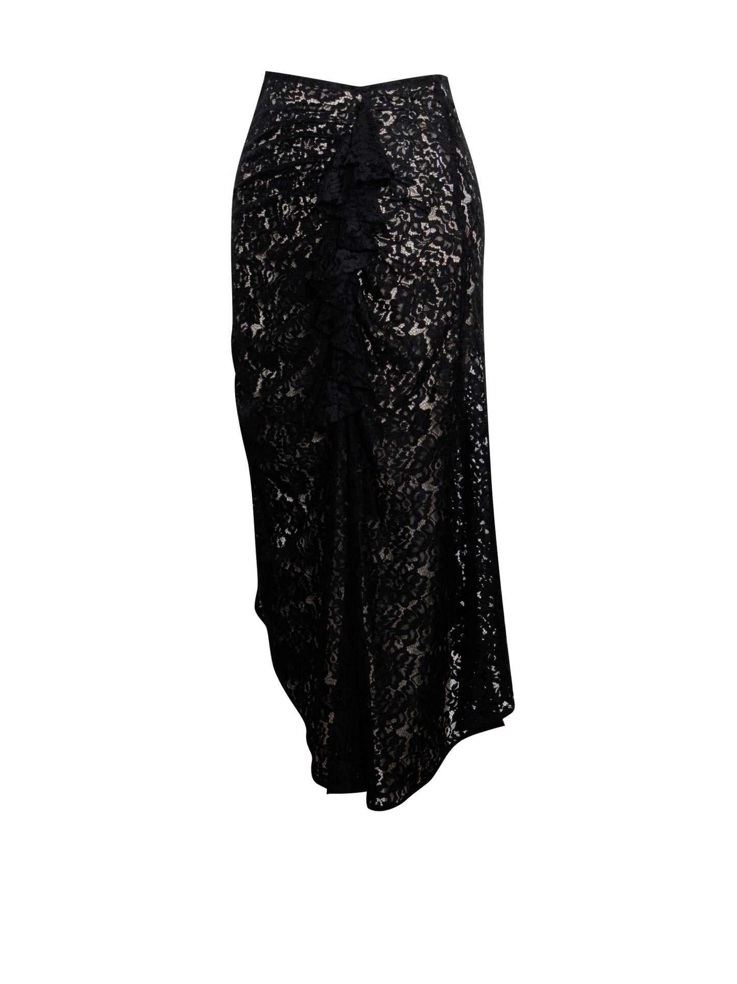 Milan Black Lace Ruffled Skirt - HOUSE OF SHE